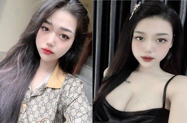 Em gái xinh Hoài Ngọc mặc đồ học sinh, khoe vòng một to bự